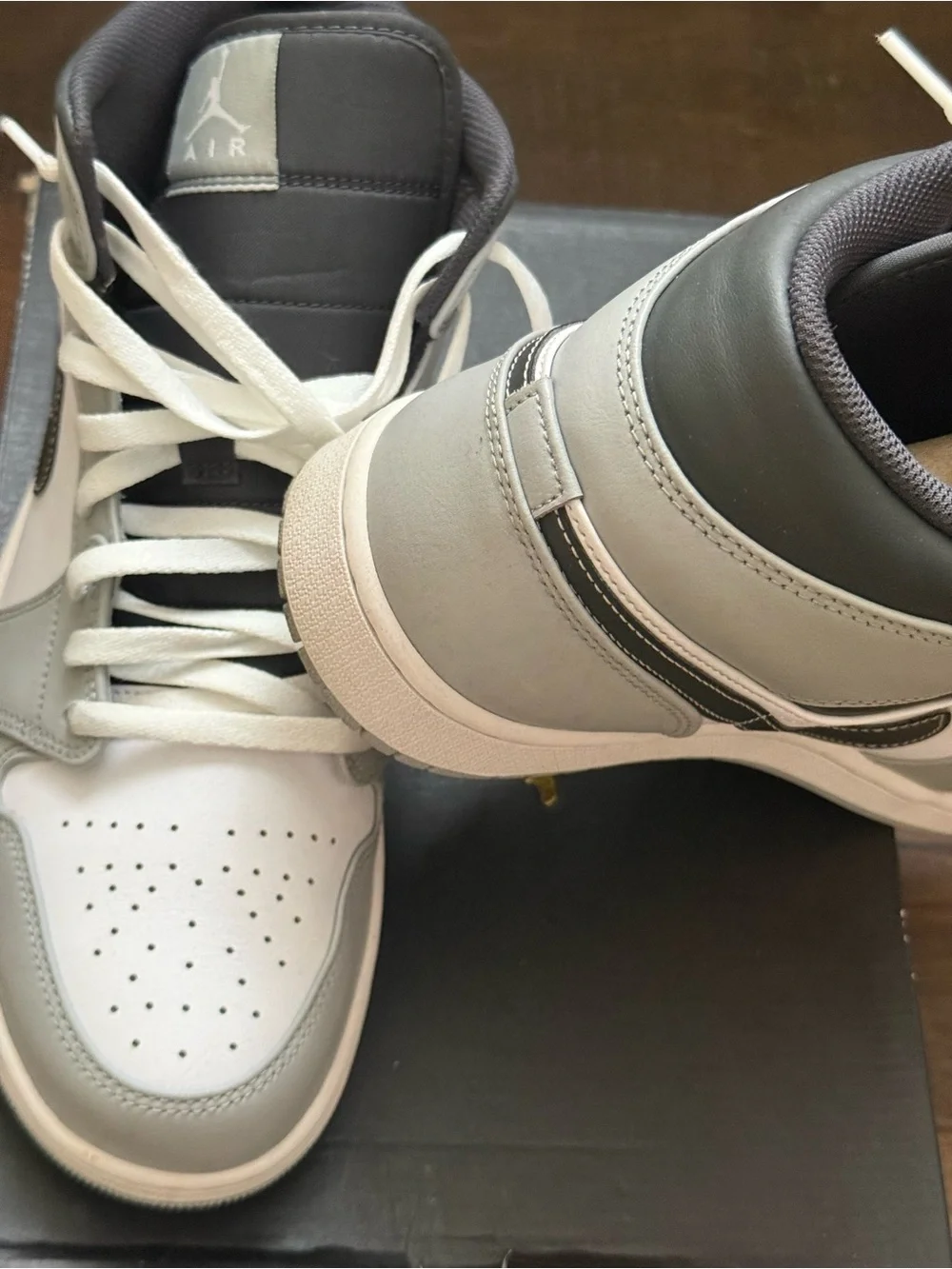 Jordan Men’s High-Top Sneakers in White & Gray